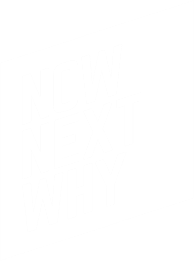Now Next Why - White Logo
